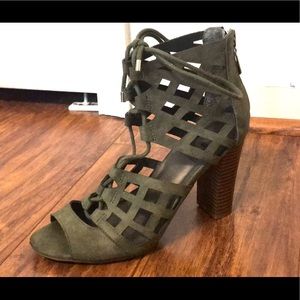 Guess brand olive green heels.